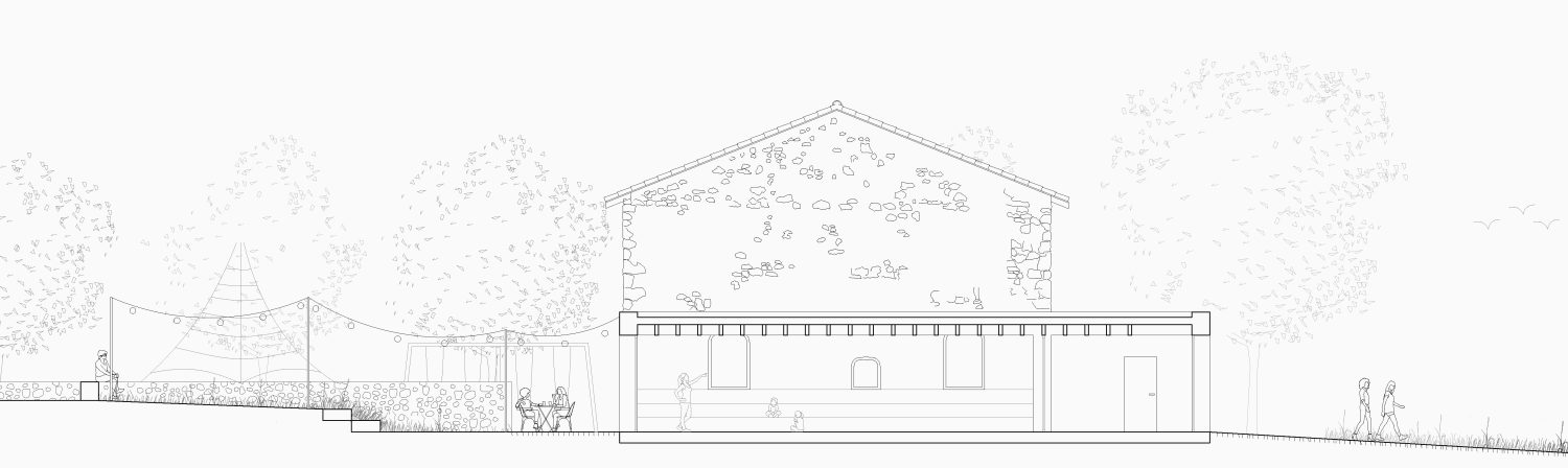 Coupe du projet architectural