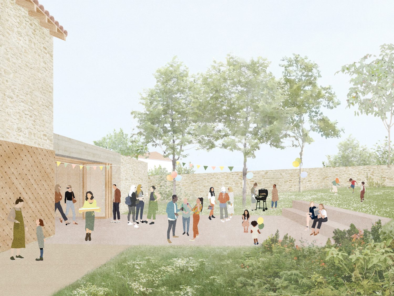 Terrasse à l'ambiance festif